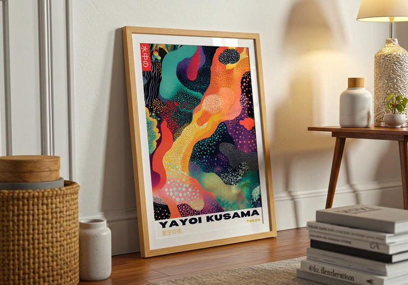 Yayoi Kusama Poster: Colorful Abstract Polka Dot Print