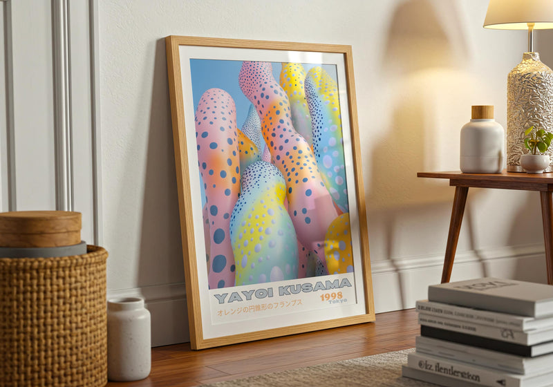 Yayoi Kusama Poster: Pastel Polka Dot Japanese Art Print