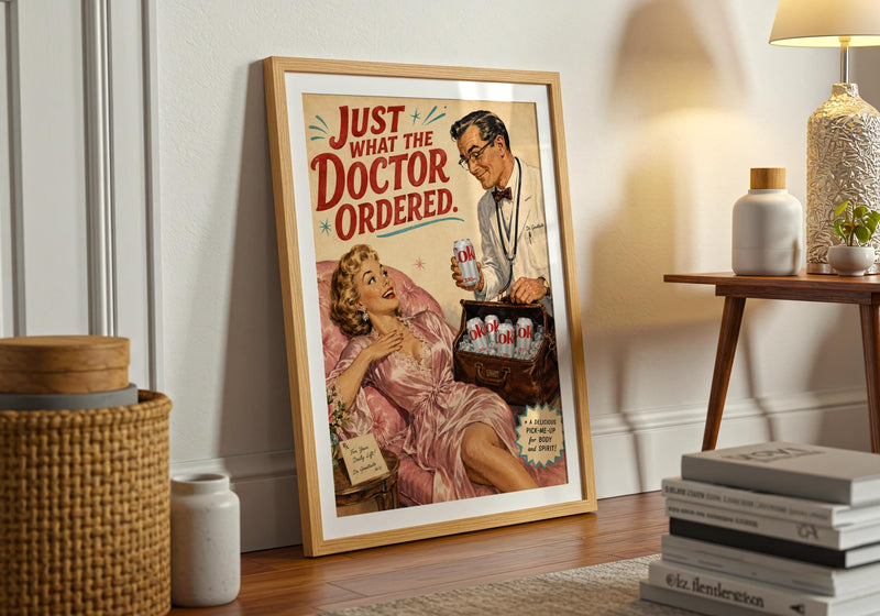 Retro 1950s Diet Coke Print | Funny Vintage Wall Art Poster