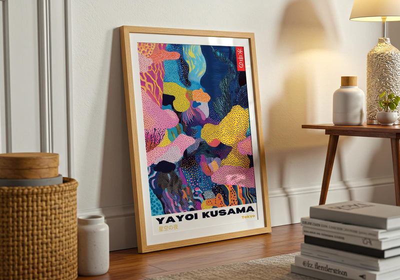 Yayoi Kusama Poster: Colorful Abstract Polka Dot Print