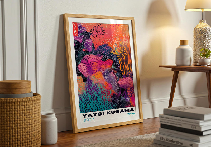 Yayoi Kusama Poster: Colorful Abstract Polka Dot Print