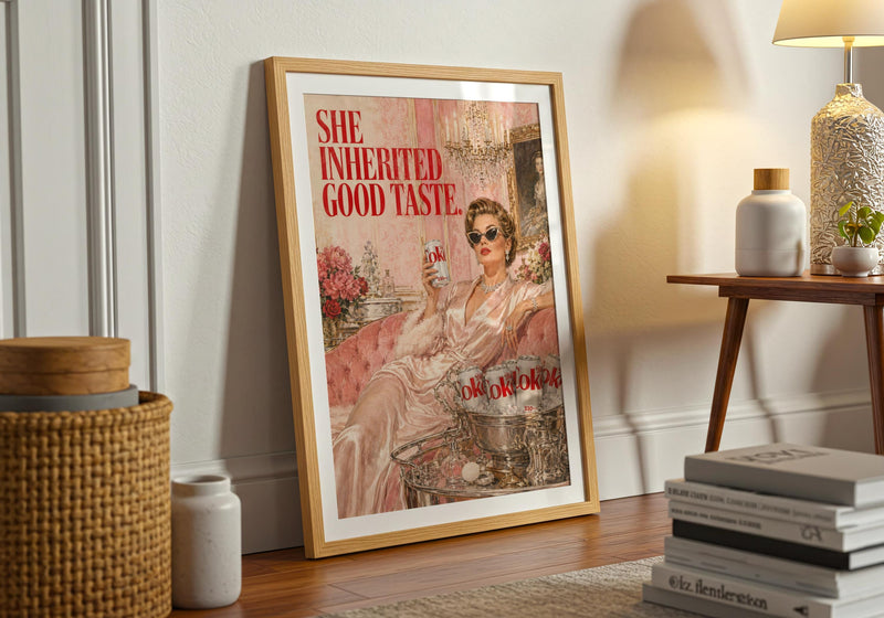 Glamorous Vintage Poster | Retro Diet Coke Print | 1950s Kitchen Wall Art
