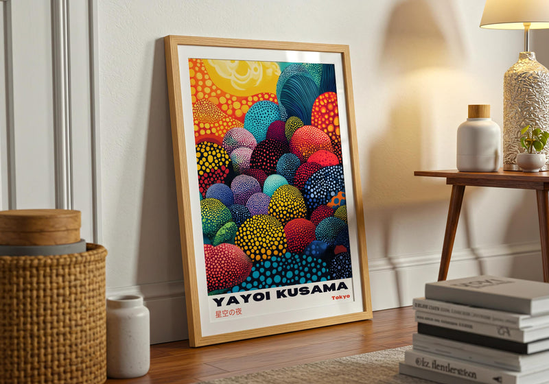 Yayoi Kusama Poster: Colorful Polka Dot Japanese Art Print