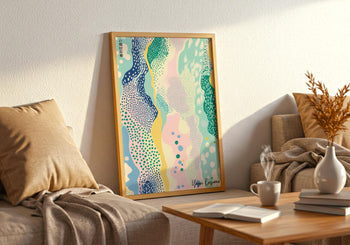 Yayoi Kusama Inspired Art Print: Pastel Polka Dot Japanese Wall Art