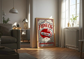 Retro Diet Coke Fridge Cig Print | Vintage Soda Kitchen Wall Art
