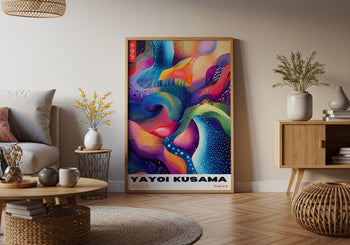 Yayoi Kusama Exhibition Poster: Colorful Japanese Wall Art