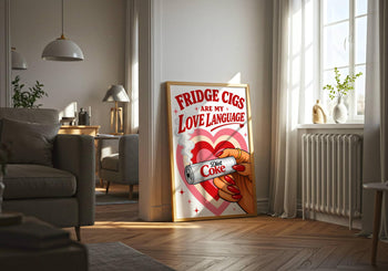 Diet Coke Lover Poster, Fridge Cigs Love Language Print, Retro Pop Art