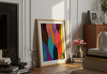 Yayoi Kusama Inspired Art Print: Abstract Polka Dot Japanese Wall Art