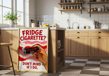 Funny Coke Zero Poster, Retro Fridge Art, Quirky Kitchen Print, Soda Lover Gift