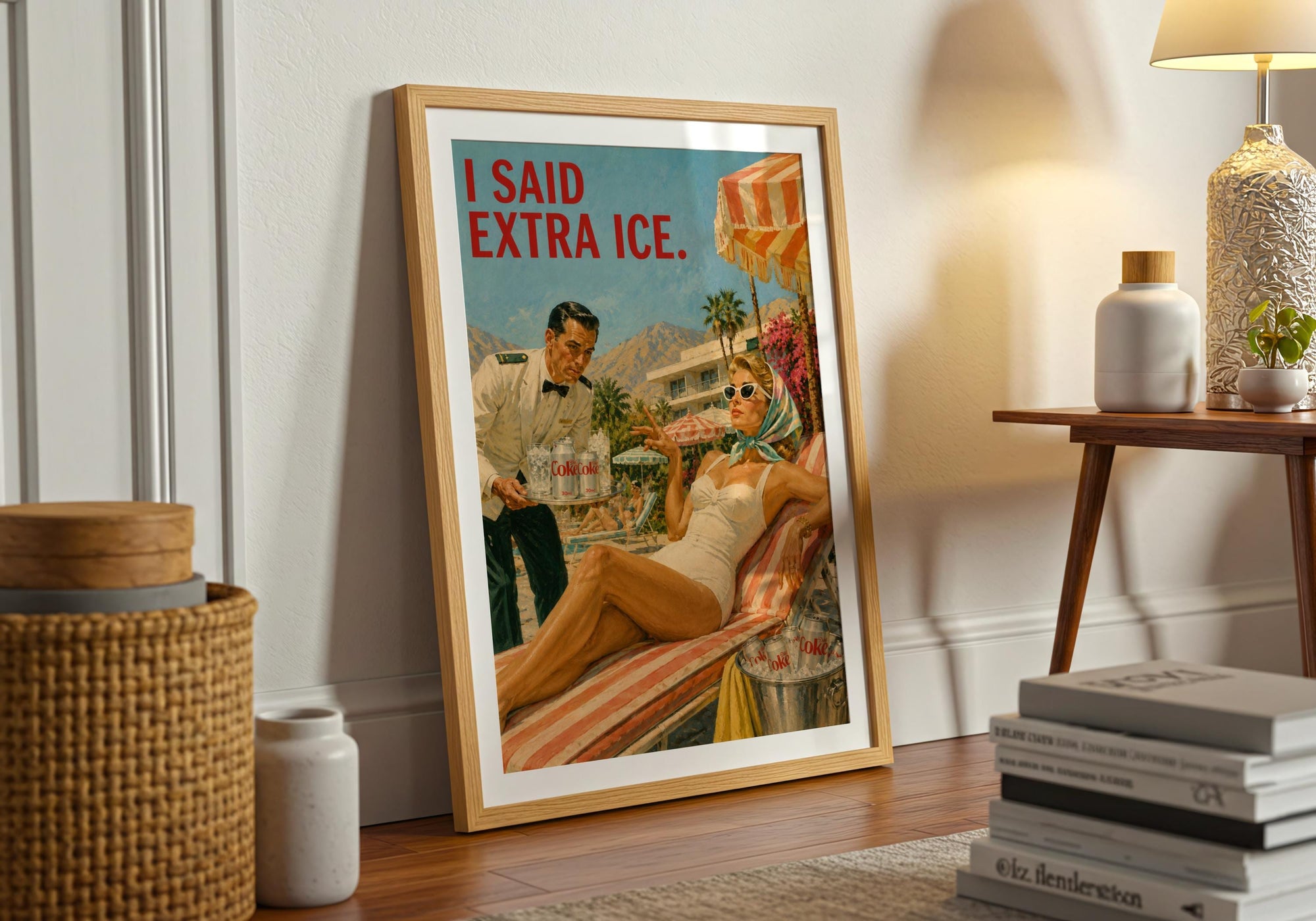 Funny Diet Coke Poster | Retro Poolside Wall Art | Palm Springs Kitchen Decor
