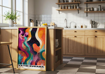 Yayoi Kusama Inspired Polka Dot Art Print: Vibrant Japanese Wall Decor