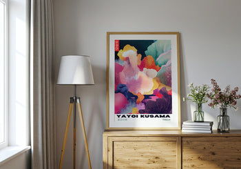 Yayoi Kusama Exhibition Poster: Colorful Abstract Polka Dot Print