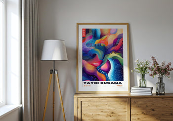 Yayoi Kusama Exhibition Poster: Colorful Japanese Wall Art