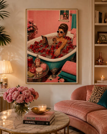 Coke Zero Bath Print | Maximalist Retro Glamour Wall Art