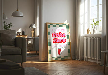 Coke Zero Poster: Retro Pastel Kitchen Art Print