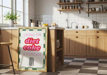 Diet Coke Poster: Retro Pastel Kitchen Art Print
