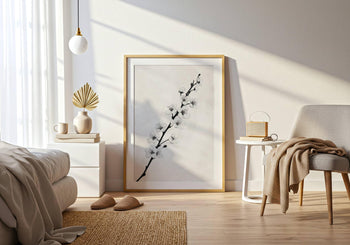 Japandi Cherry Blossom Print: Minimalist Zen Wall Art
