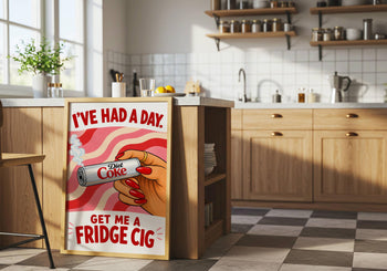 Funny Diet Coke Poster, Retro Kitchen Wall Art, Get Me a Fridge Cig Print