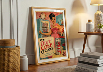 Retro Diet Coke O'Clock Print | 1950s 60s Kitchen Wall Art