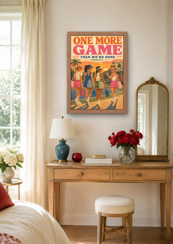 Pickleball Social Club Poster, Retro Sports Wall Art, Pink Preppy Decor