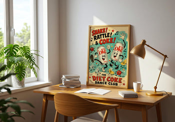 Diet Coke Dance Club Print | Retro Rubber Hose Cartoon Kitchen Art