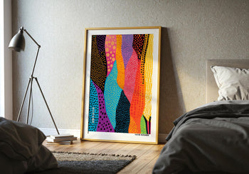 Yayoi Kusama Inspired Art Print: Abstract Polka Dot Japanese Wall Art