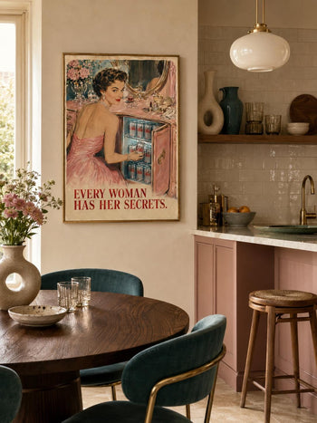 Vintage Diet Coke Poster | 1950s Glamour Print, Retro Kitchen Wall Art