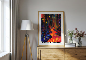 Yayoi Kusama Poster: Neon Forest Art Print, Polka Dot Decor