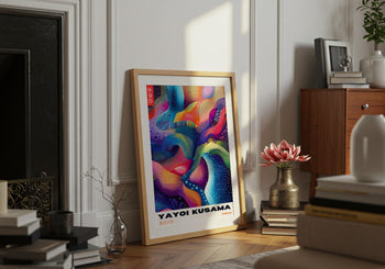 Yayoi Kusama Exhibition Poster: Colorful Japanese Wall Art