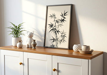 Bamboo Ink Print: Japandi Botanical Wall Art