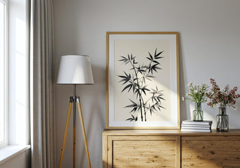 Bamboo Ink Print: Japandi Botanical Wall Art