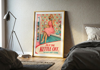 Retro 1950s Diet Coke Kitchen Print | Funny Vintage Wall Art Poster