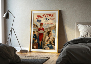 Diet Coke Airways Retro Travel Poster | Vintage First Class Airline Art