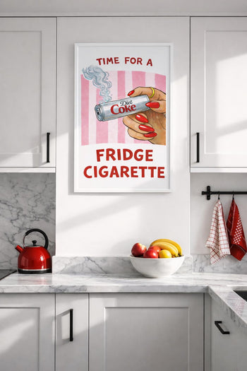 Diet Coke Fridge Cigarette Poster