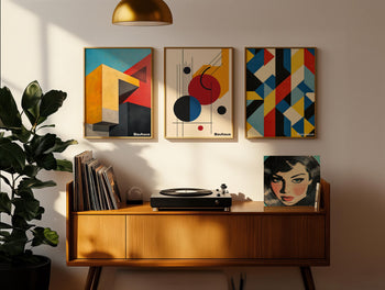 Bauhaus Poster Set: Geometric Abstract Art Prints, Modernist Decor