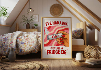 Funny Diet Coke Poster, Retro Kitchen Wall Art, Get Me a Fridge Cig Print