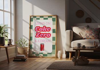 Coke Zero Poster: Retro Pastel Kitchen Art Print