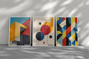 Bauhaus Poster Set: Geometric Abstract Art Prints, Modernist Decor