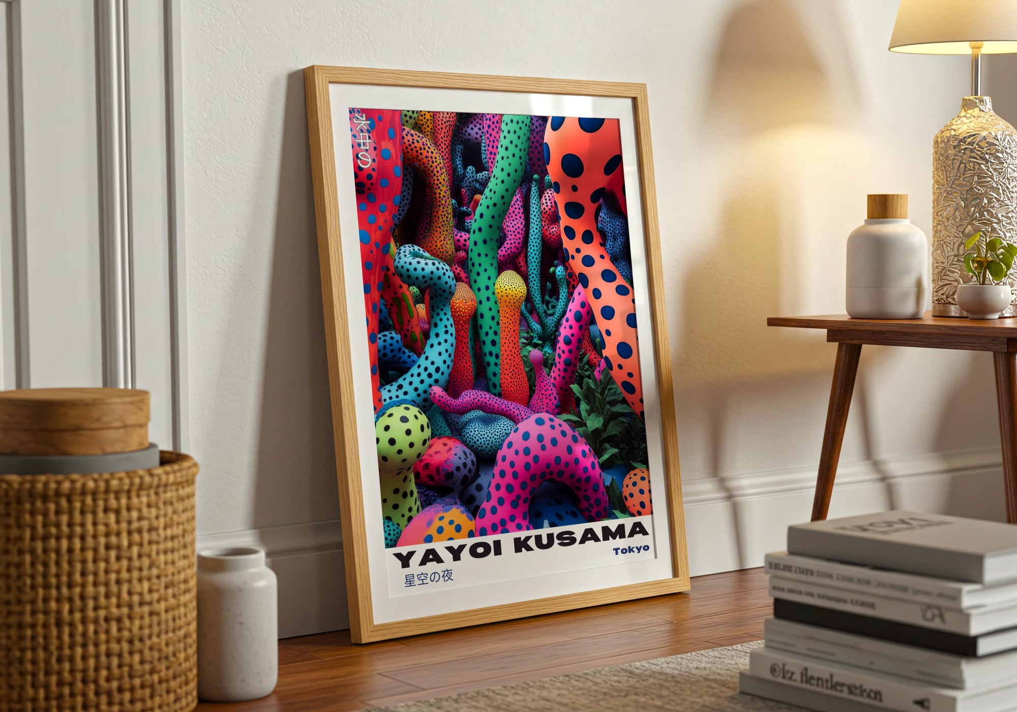 Yayoi Kusama Poster: Neon Polka Dot Japanese Art Print