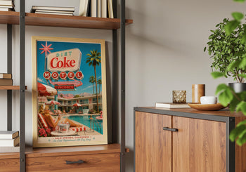 Diet Coke Motel Poster | Retro Palm Springs Poolside Art Print