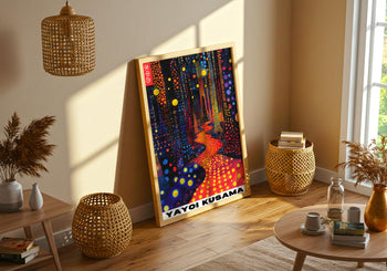 Yayoi Kusama Poster: Neon Forest Art Print, Polka Dot Decor
