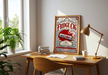Retro Diet Coke Fridge Cig Print | Vintage Soda Kitchen Wall Art