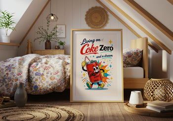 Coke Zero Poster: Retro Kitchen Art Print