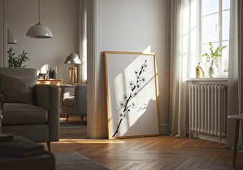 Japandi Cherry Blossom Print: Minimalist Zen Wall Art