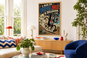 Retro Pepsi Max Poster | Colourful Soda Art Print, Kitchen Wall Decor