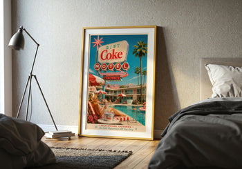 Diet Coke Motel Poster | Retro Palm Springs Poolside Art Print