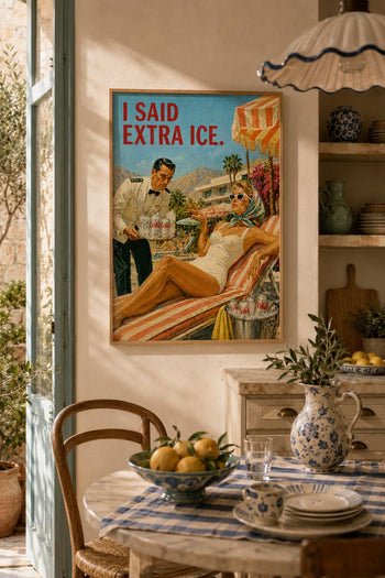 Funny Diet Coke Poster | Retro Poolside Wall Art | Palm Springs Kitchen Decor