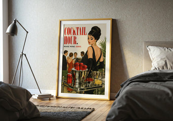 Cocktail Hour Coke Zero Print | Retro Glamour Bar Cart Wall Art