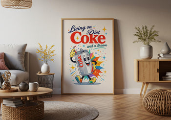 Retro Diet Coke Poster | Colourful Soda Art Print, Kitchen Wall Decor