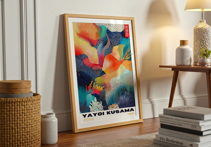 Yayoi Kusama Poster: Colorful Abstract Polka Dot Japanese Art